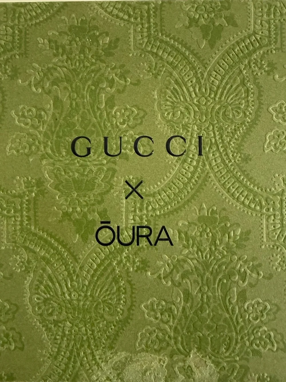 Gucci Black and Gold Double-Band Logo Ring